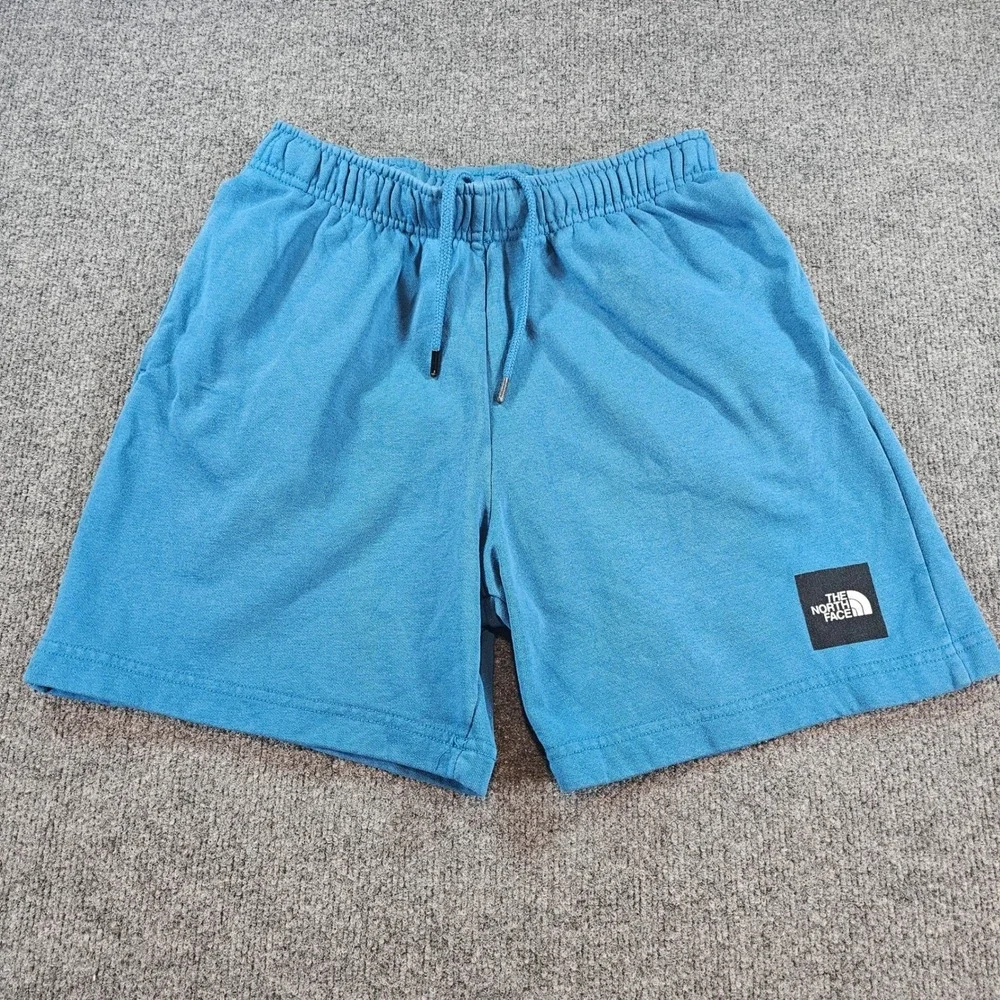 The North Face Mens Blue Fleece Shorts Elastic Waist Drawstring A4AAG Size Small